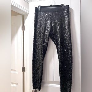 Express High Waisted Sequin Leggings | Size M